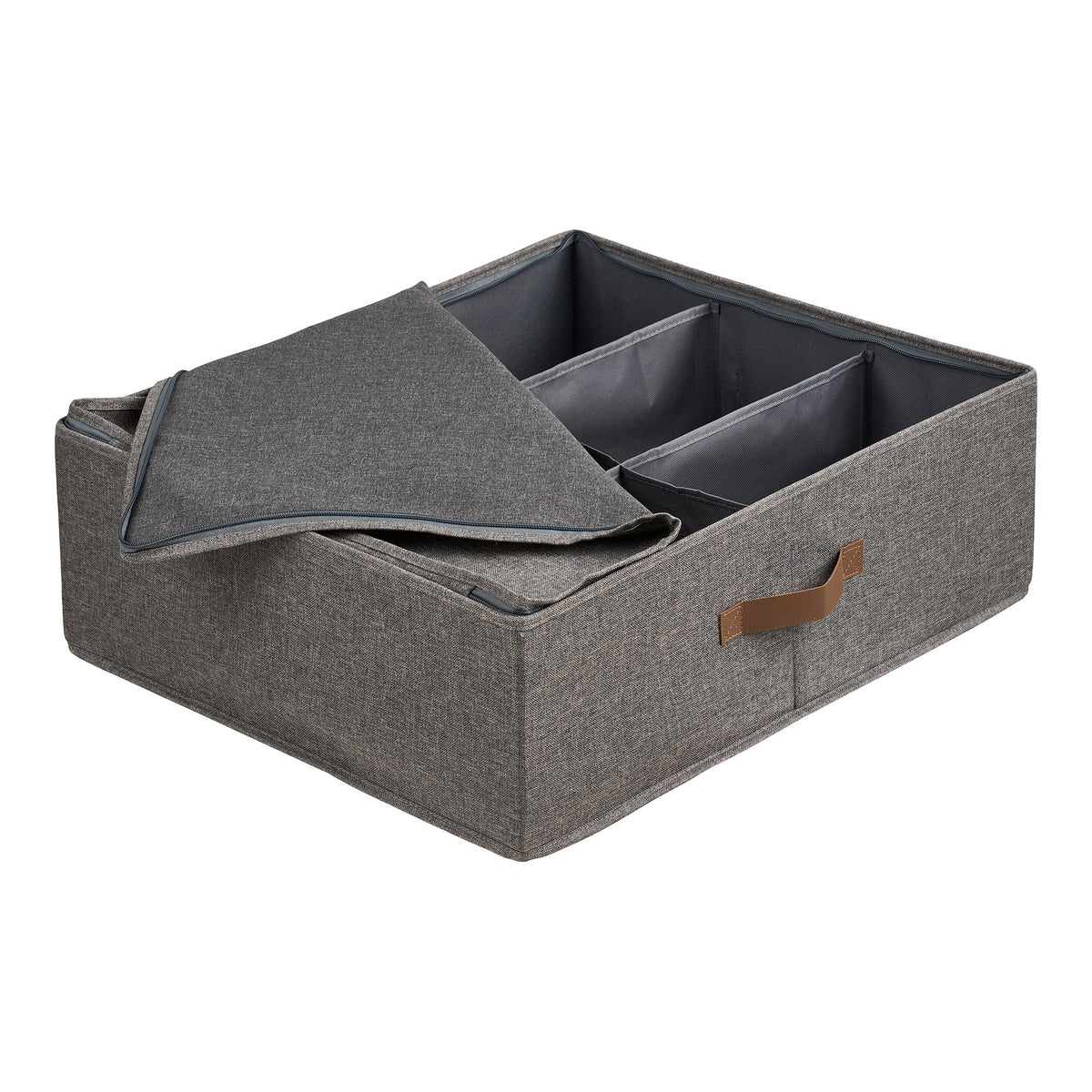 PolsterOase Möbel – Noto Organizer, Dunkelgrau, 56 × 47 × 18 cm – Ansicht 3