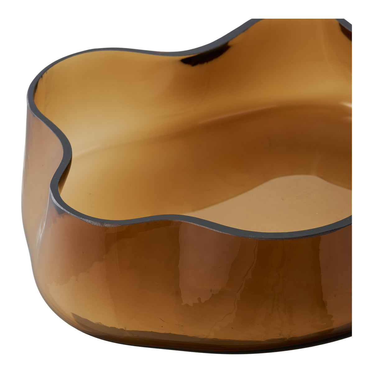 PolsterOase Möbel – Tablett aus Rauchglas, Braun, 29, 5 × 24 × 7 cm – Ansicht 3