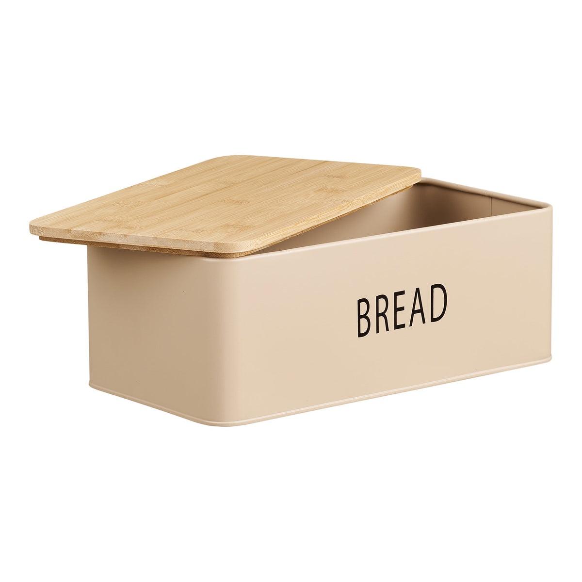 PolsterOase Möbel – Tula Brotkasten mit Dosen aus Metall und Bambus, 4er, Set, Beige – Ansicht 3