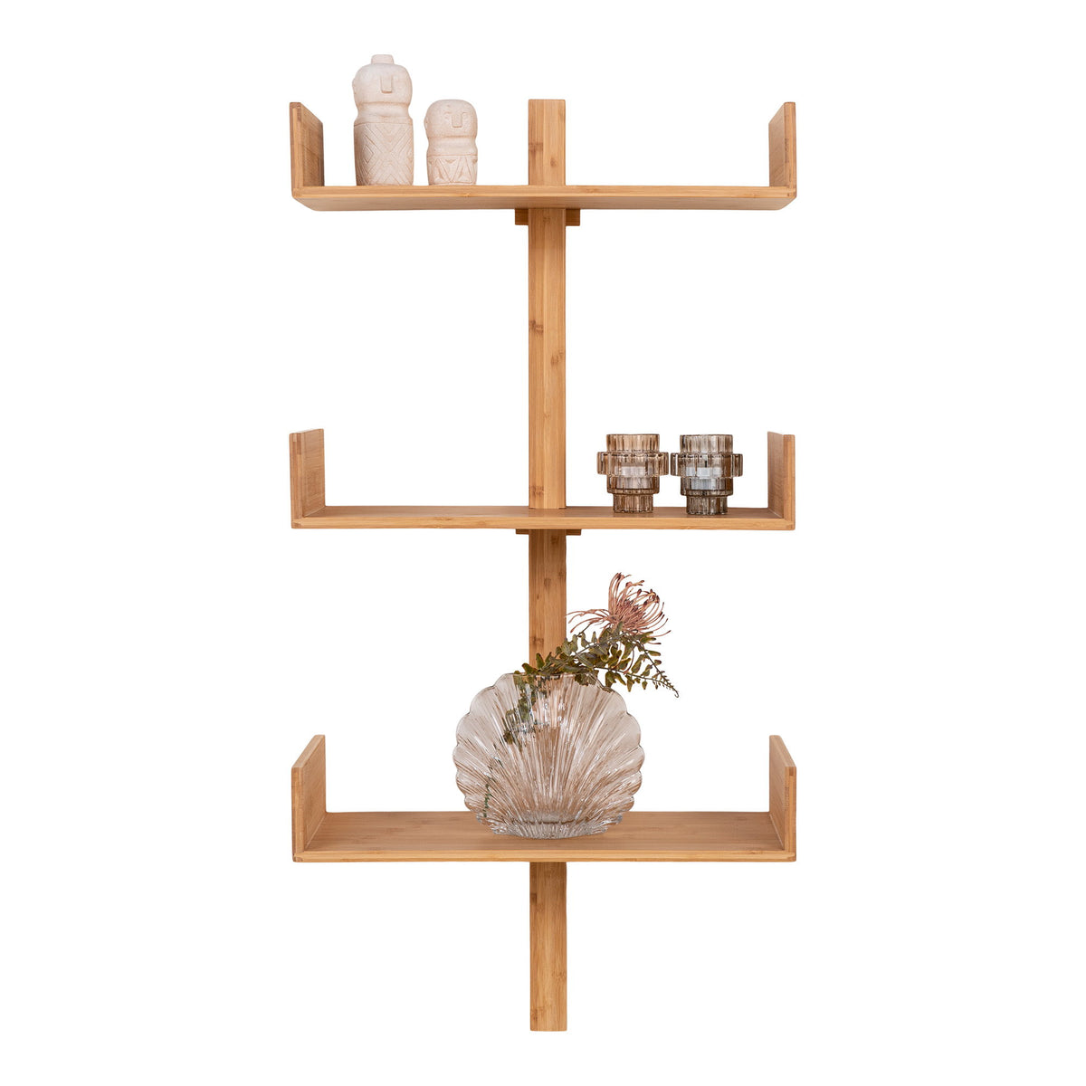 PolsterOase Möbel – Villa Wandregal aus Bambus, Natur, 50 × 102 cm – Ansicht 2