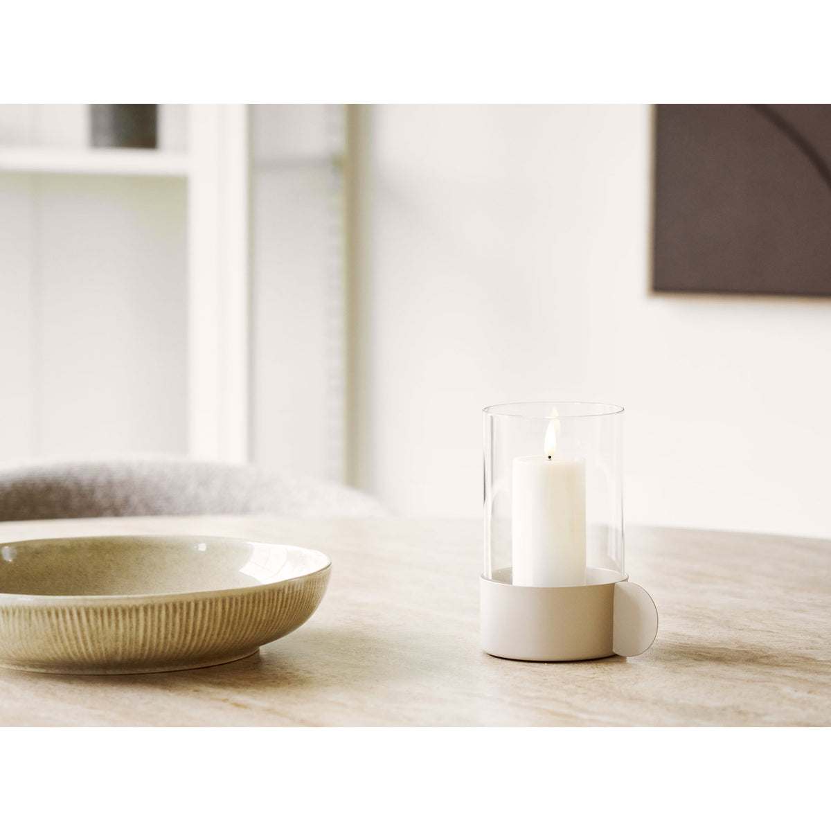 PolsterOase Möbel – Windlicht aus Glas und Metall, Beige, 16, 5 cm – Ansicht 5