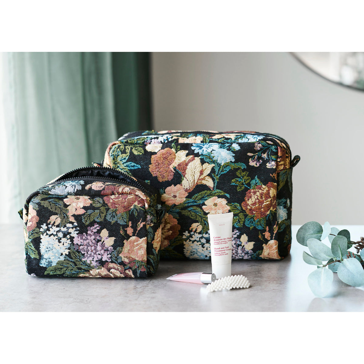 PolsterOase Möbel – Zoe Kulturtaschen, 2er, Set, Schwarz, Mix – Ansicht 4