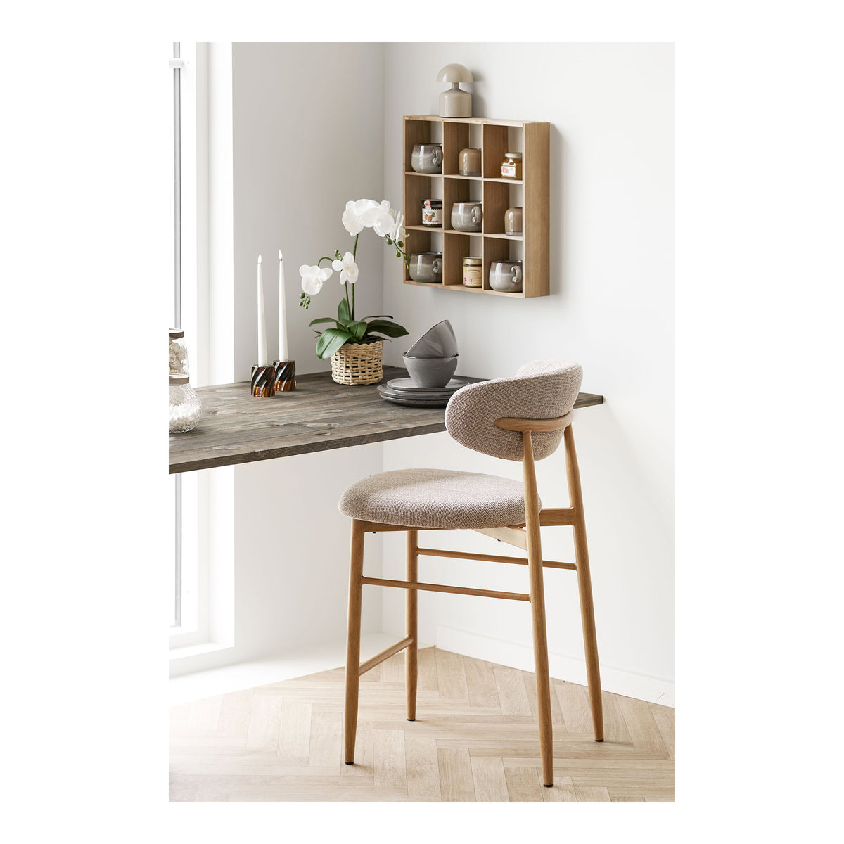 PolsterOase Regal - Moss Wandregal aus Kiefernholz, Natur, 46 × 10 × 46 cm – Ansicht 02