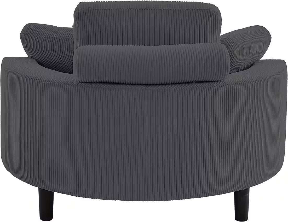 PolsterOase Sessel - Loveseat in Cord Anthrazit – Ansicht 03