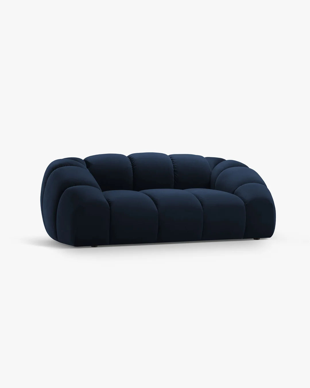 PolsterOase Sofa – Monto Sofa 2-Sitzer in Samt, 200 cm Breite, Königsblau – Seitenansicht
