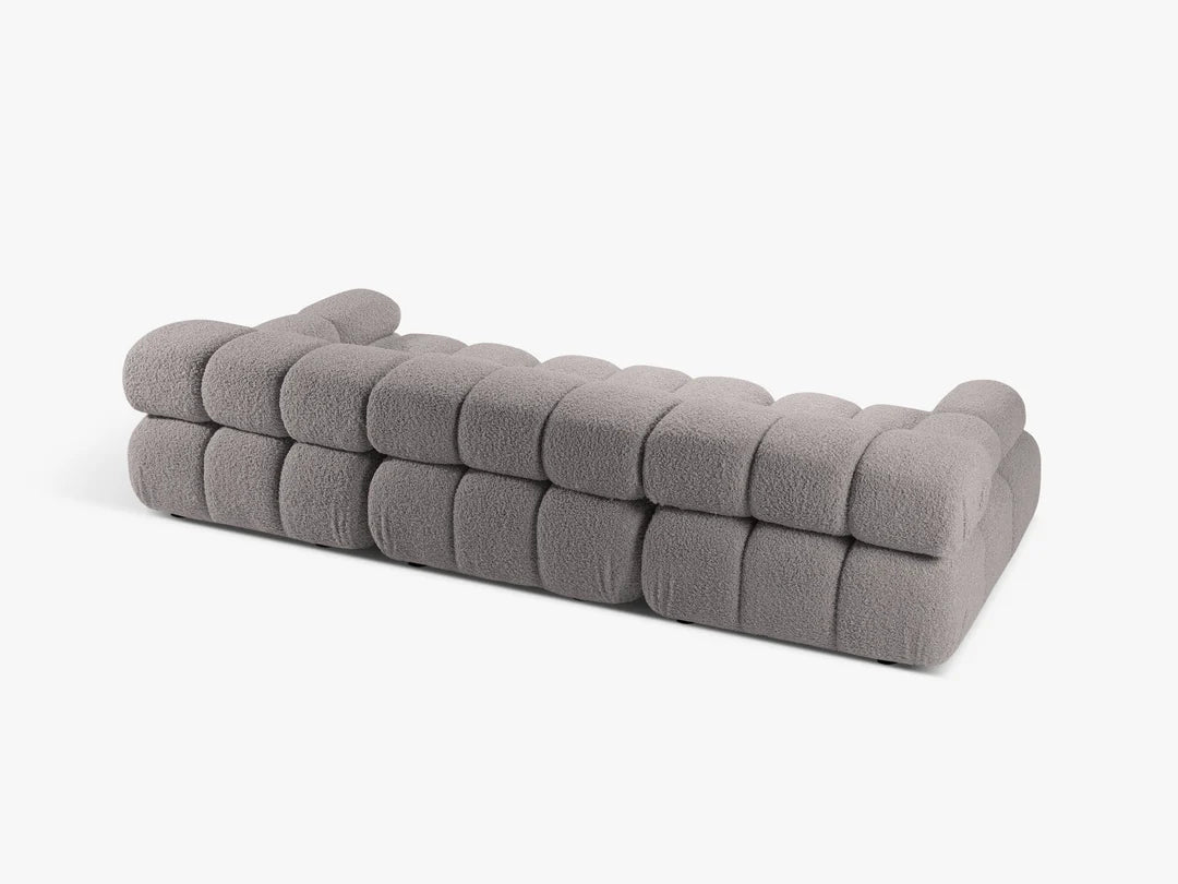 PolsterOase Sofa – Selene Sofa 3-Sitzer in Bouclé, 285 cm Breite, Grau – Detailansicht