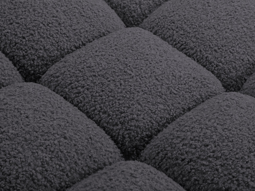 PolsterOase Sofa – Selene Sofa 3-Sitzer in Bouclé, 285 cm Breite, Schwarz – Rückansicht