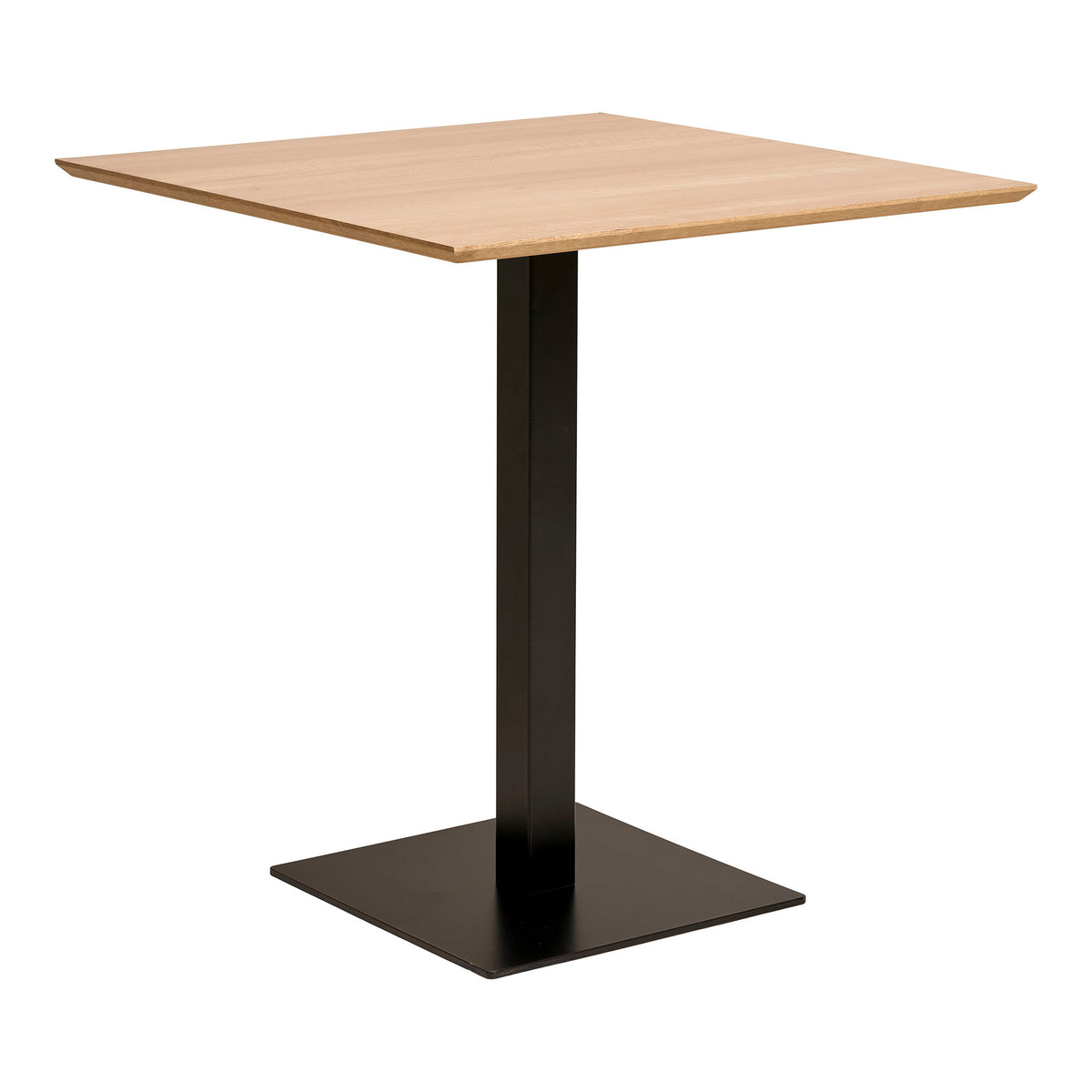 PolsterOase Tisch - Fano Bistrotisch mit Metallgestell, Natur/Schwarz, 70 × 70 × 75 cm – Ansicht 02