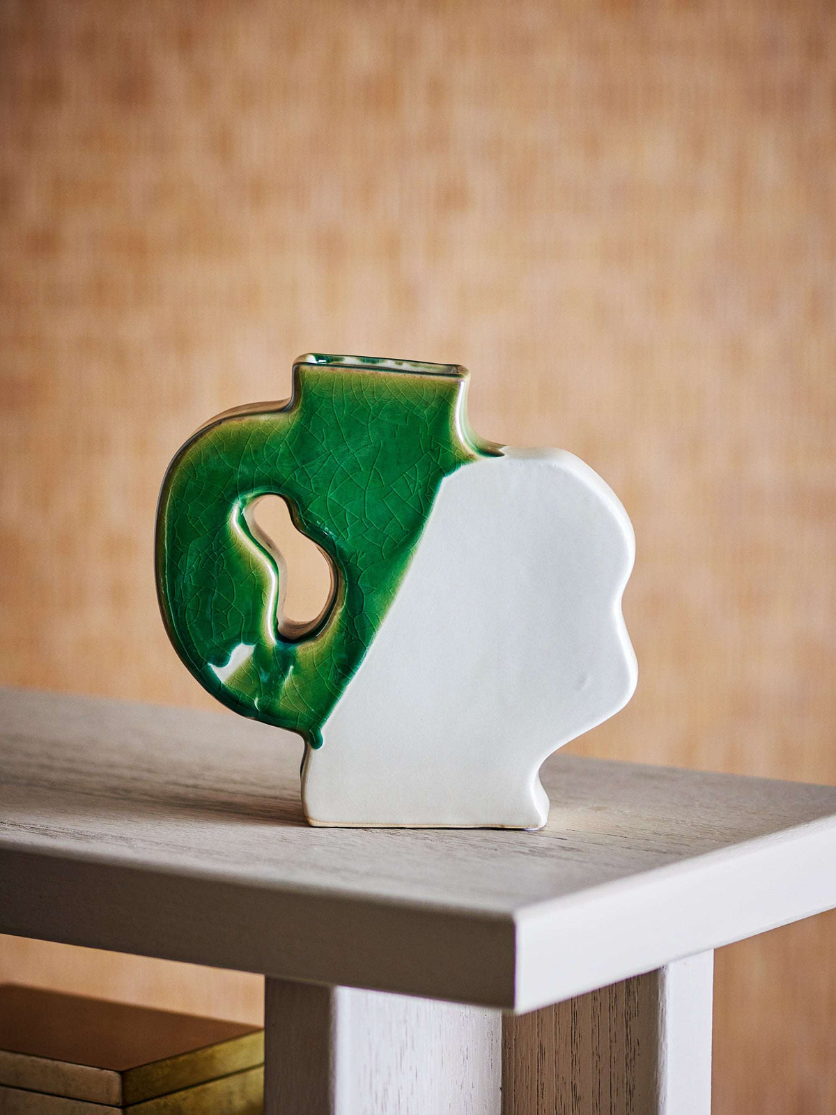 PolsterOase Vase – Design-Vase River aus Steinzeug, H 20 cm, Grün – Ansicht 03
