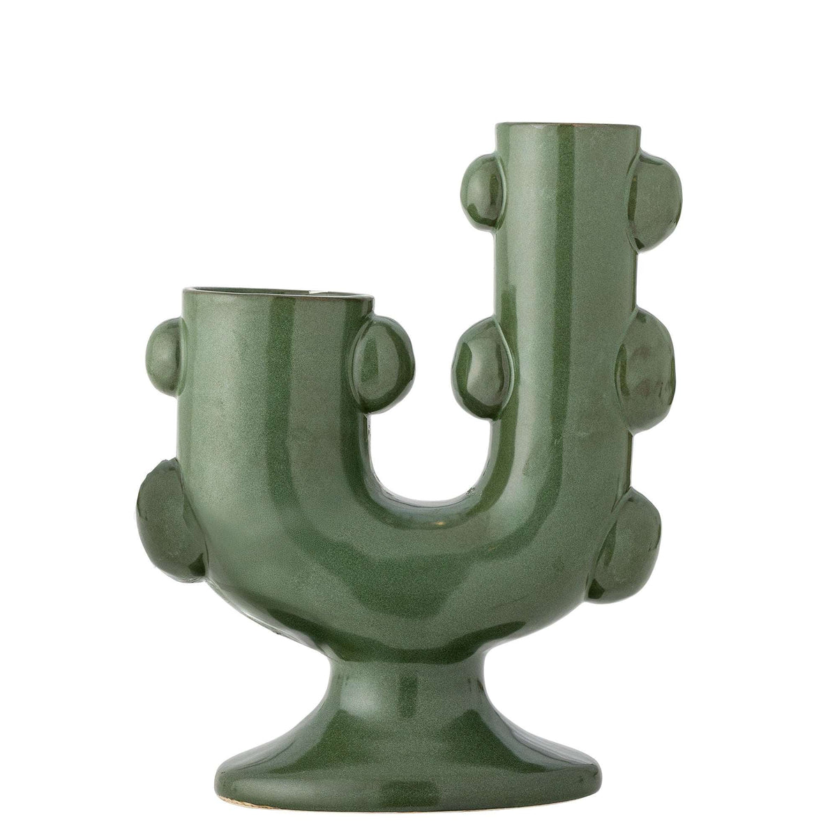 PolsterOase Vase – Design-Vase Tanu aus Steinzeug, H 12 cm, Grün – Ansicht 01