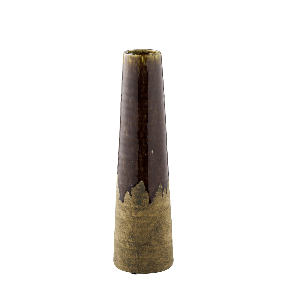 PolsterOase Vase - Vase aus Keramik, Braun, Ø 11 × 39 cm – Ansicht 01