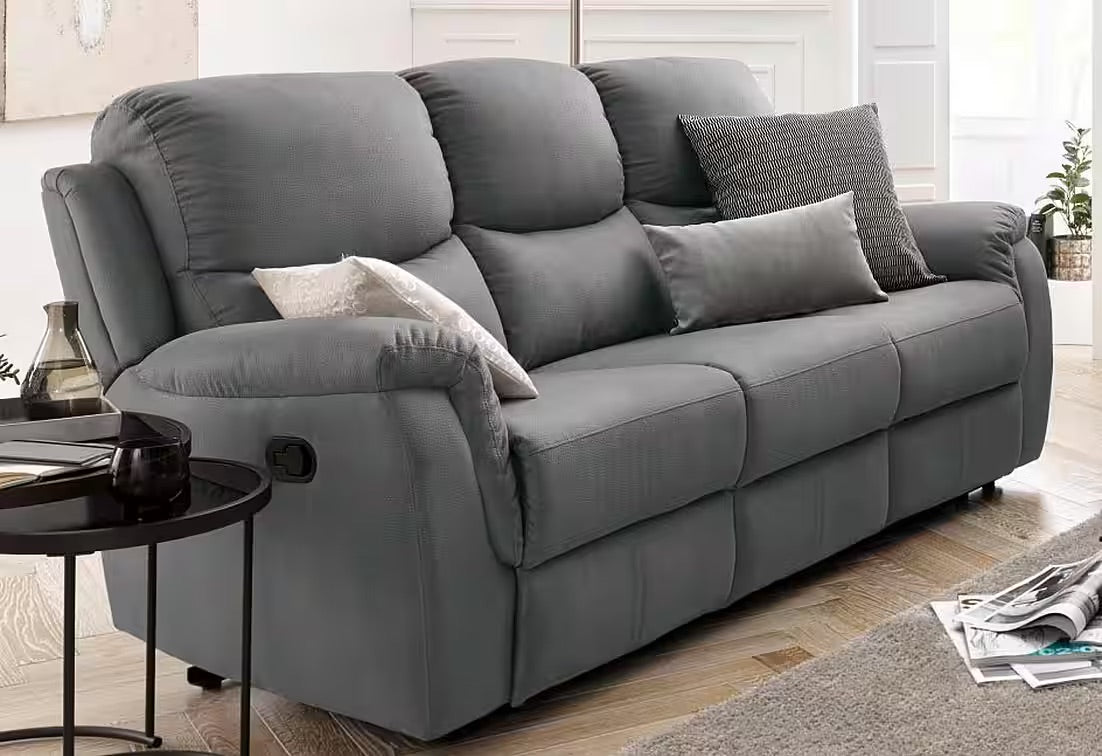 PolsterOase 3-Sitzer Sofa in Luxus-Microfaser, 205 cm Breite -1