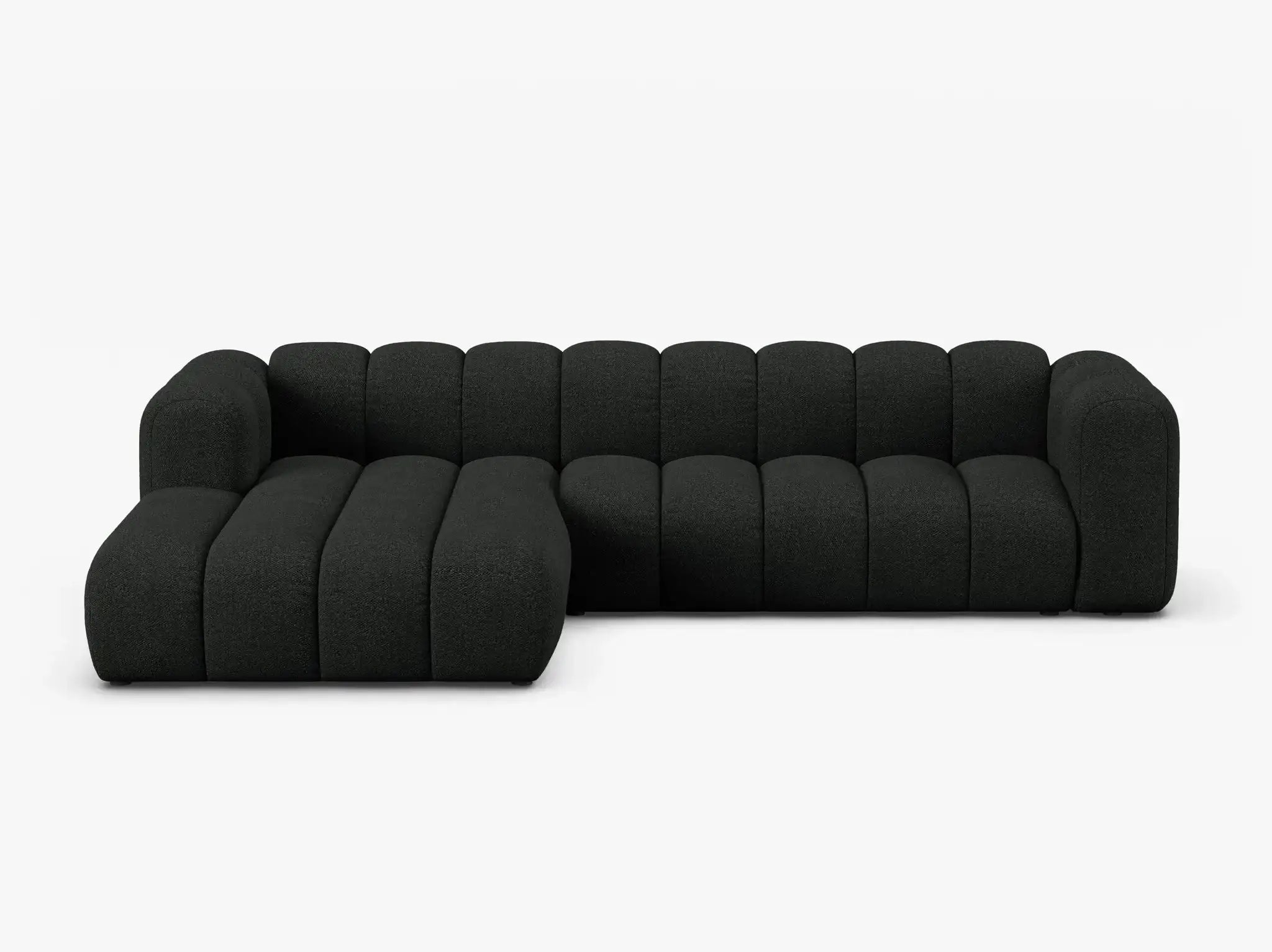 PolsterOase Grandé Ecksofa (links) in Bouclé, 290 cm Breite - Modulsofa -1 #Variant_Schwarz