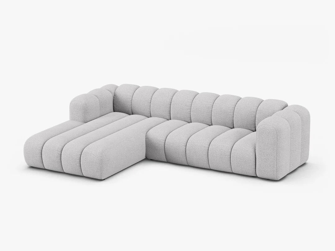 PolsterOase Grandé Ecksofa (links) in Bouclé, 290 cm Breite - Modulsofa -2 #Variant_Grau