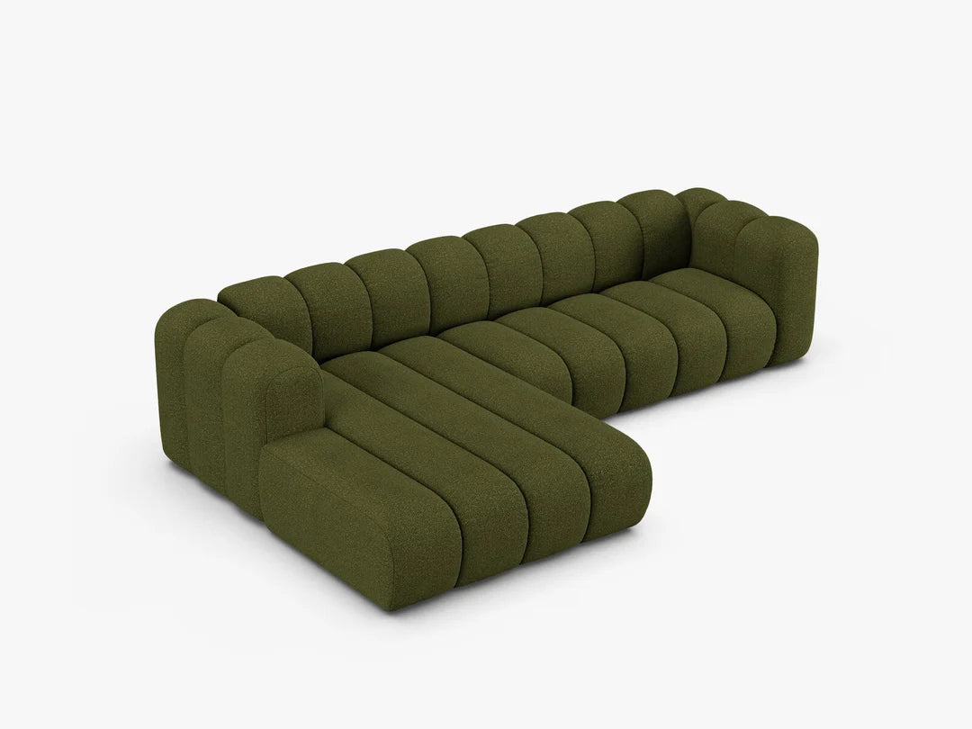 PolsterOase Grandé Ecksofa (links) in Bouclé, 290 cm Breite - Modulsofa -3 #Variant_Grün