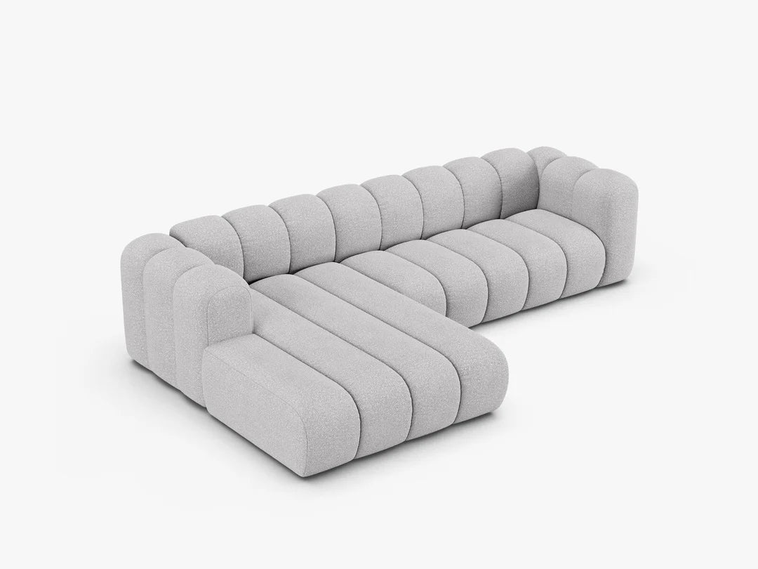 PolsterOase Grandé Ecksofa (links) in Bouclé, 290 cm Breite - Modulsofa -3 #Variant_Grau