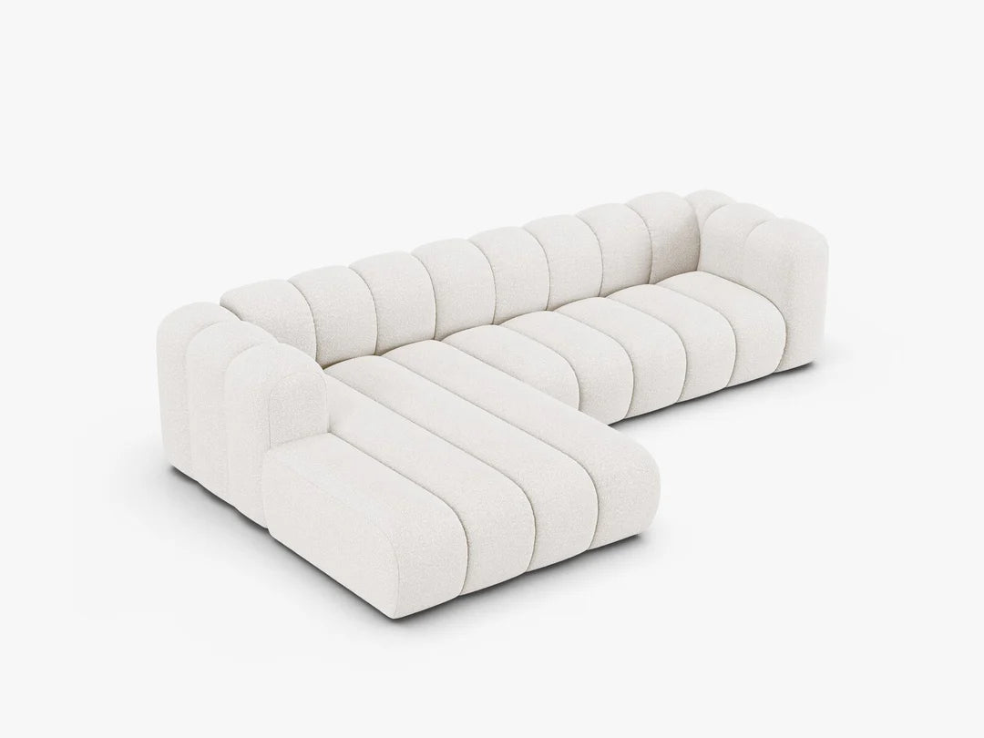 PolsterOase Grandé Ecksofa (links) in Bouclé, 290 cm Breite - Modulsofa -3 #Variant_Weiß
