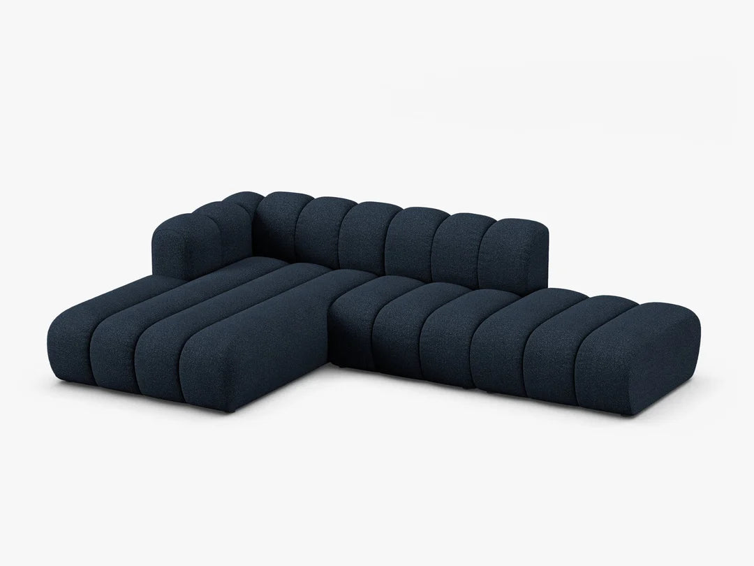 PolsterOase Grandé Ecksofa (links) in Bouclé, 299 cm Breite - Modulsofa -1 #Variant_Blau