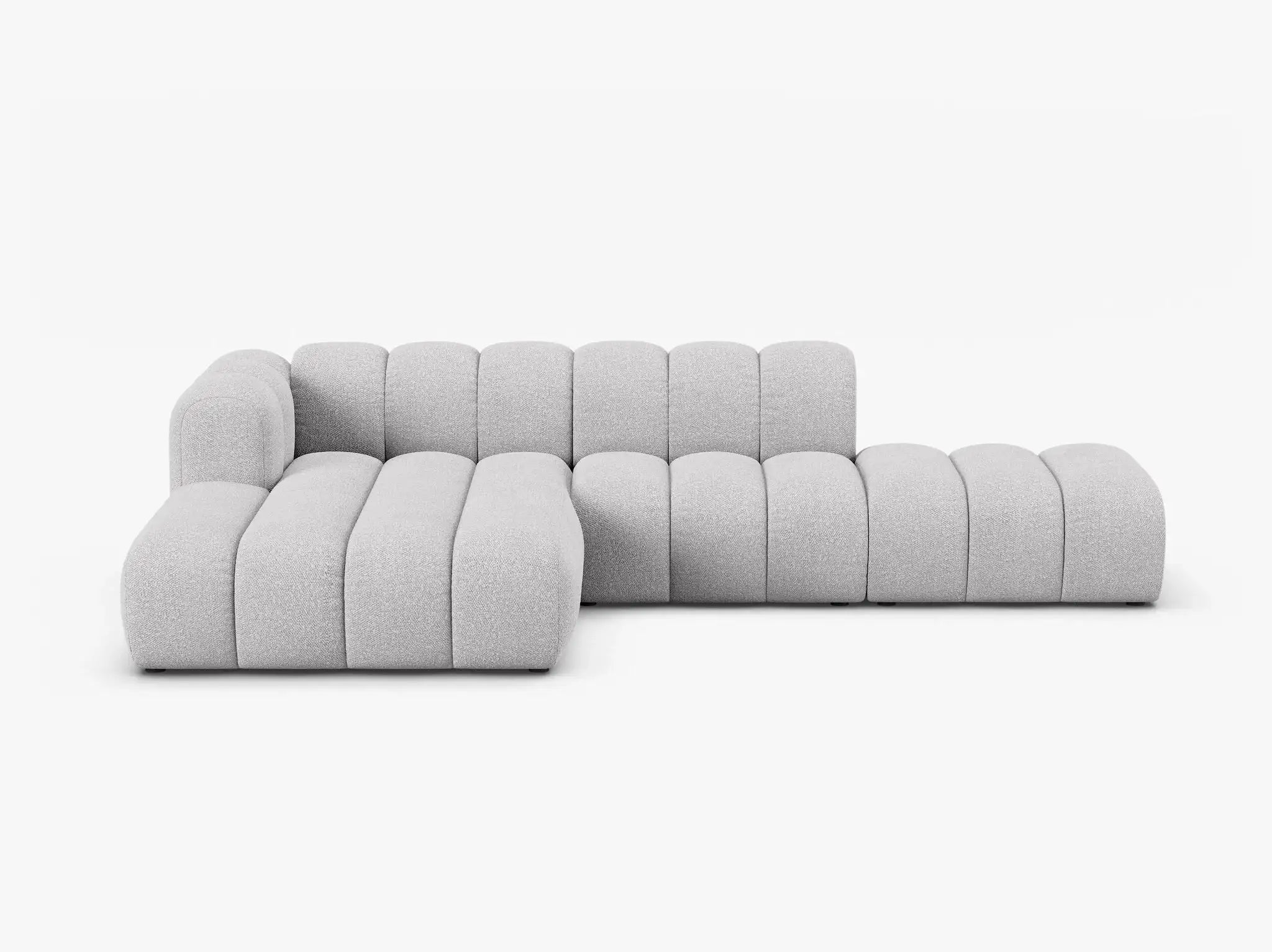 PolsterOase Grandé Ecksofa (links) in Bouclé, 299 cm Breite - Modulsofa -1 #Variant_Grau