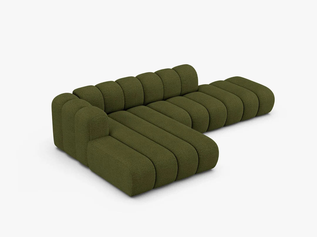 PolsterOase Grandé Ecksofa (links) in Bouclé, 299 cm Breite - Modulsofa -3 #Variant_Grün