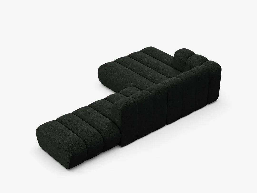PolsterOase Grandé Ecksofa (links) in Bouclé, 299 cm Breite - Modulsofa -4 #Variant_Schwarz
