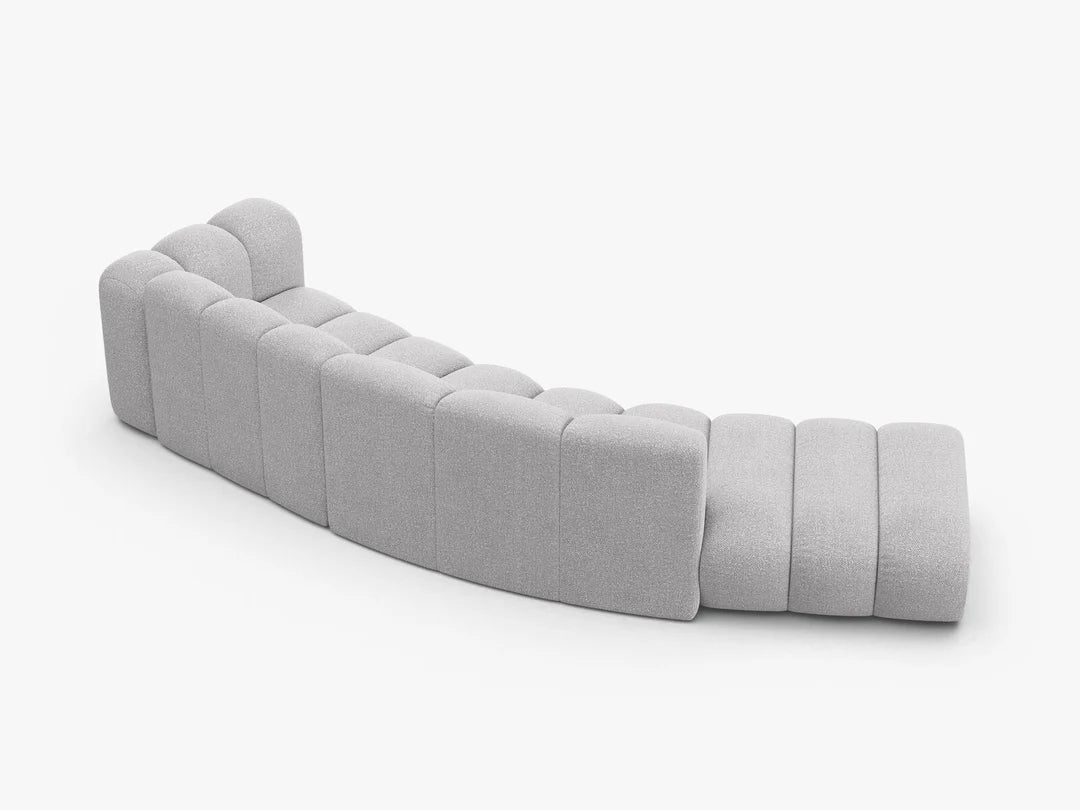 PolsterOase Grandé abgerundet Sofa (links) in Bouclé, 335 cm Breite - Modulsofa -3 #Variant_Grau