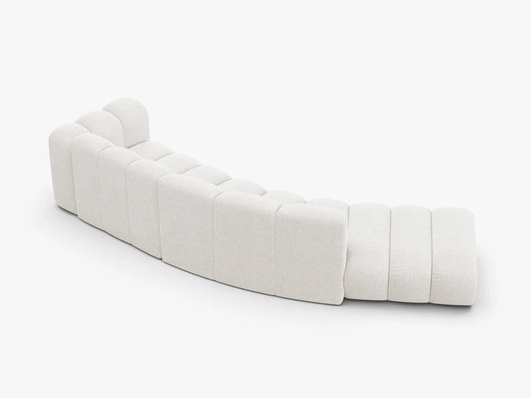 PolsterOase Grandé abgerundet Sofa (links) in Bouclé, 335 cm Breite - Modulsofa -3 #Variant_Weiß