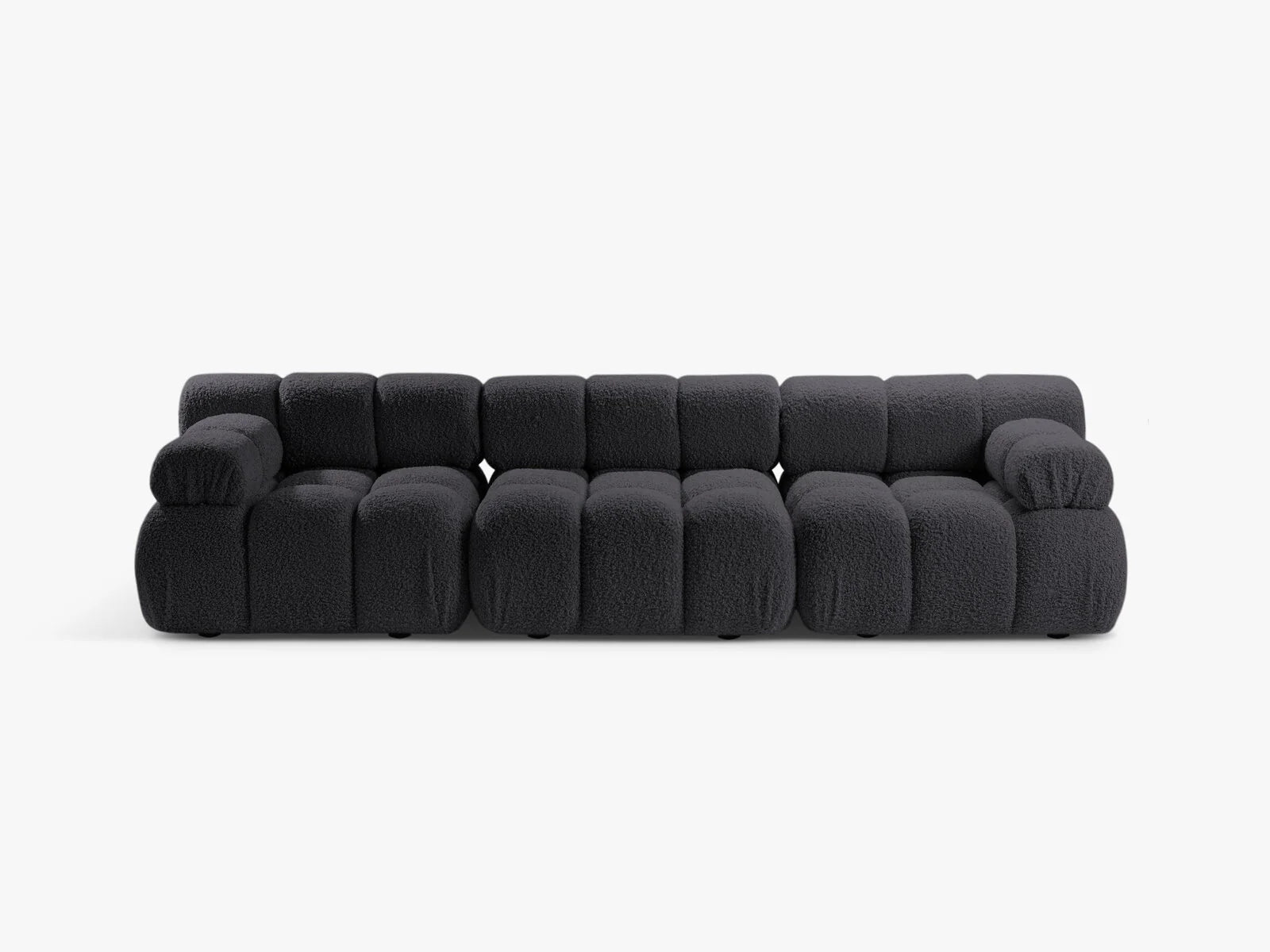 PolsterOase Selene 3-Sitzer Sofa in Bouclé, 282 cm Breite - Modulsofa -1 #Variant_Schwarz