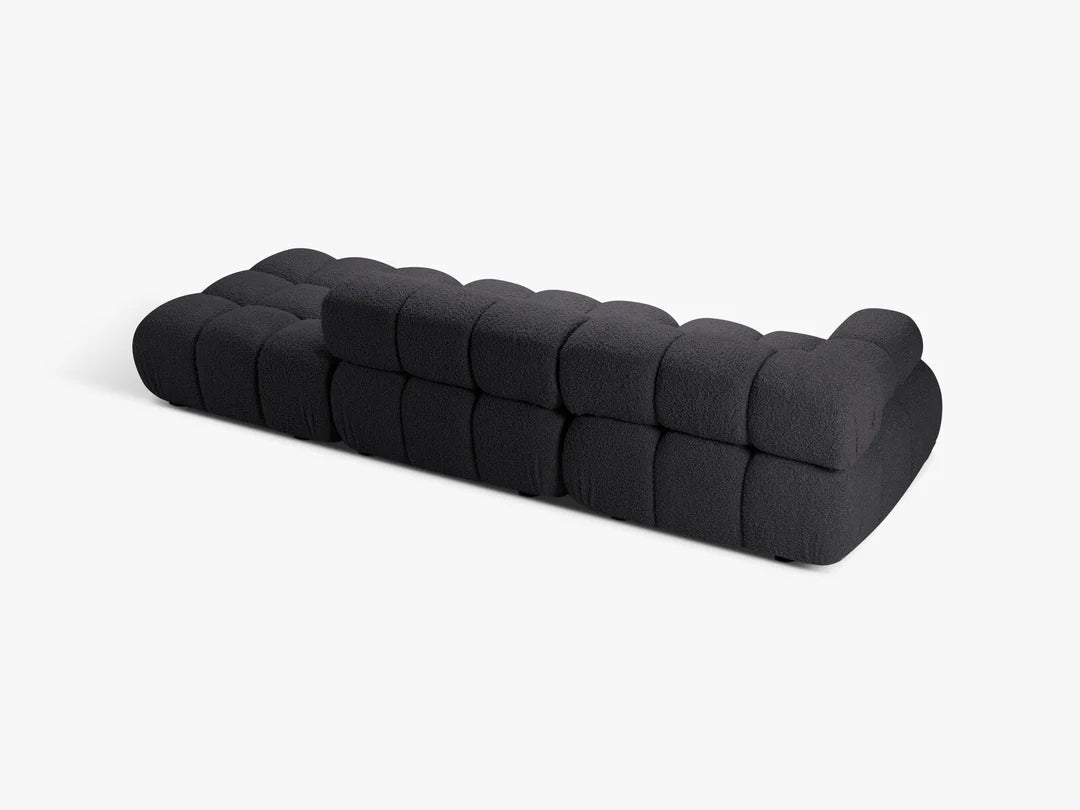 PolsterOase Selene 4-Sitzer Sofa (links) in Bouclé, 282 cm Breite - Modulsofa -3 #Variant_Schwarz