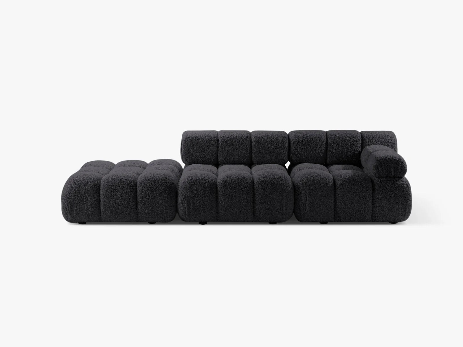 PolsterOase Selene 4-Sitzer Sofa (rechts) in Bouclé, 282 cm Breite - Modulsofa -1 #Variant_Schwarz