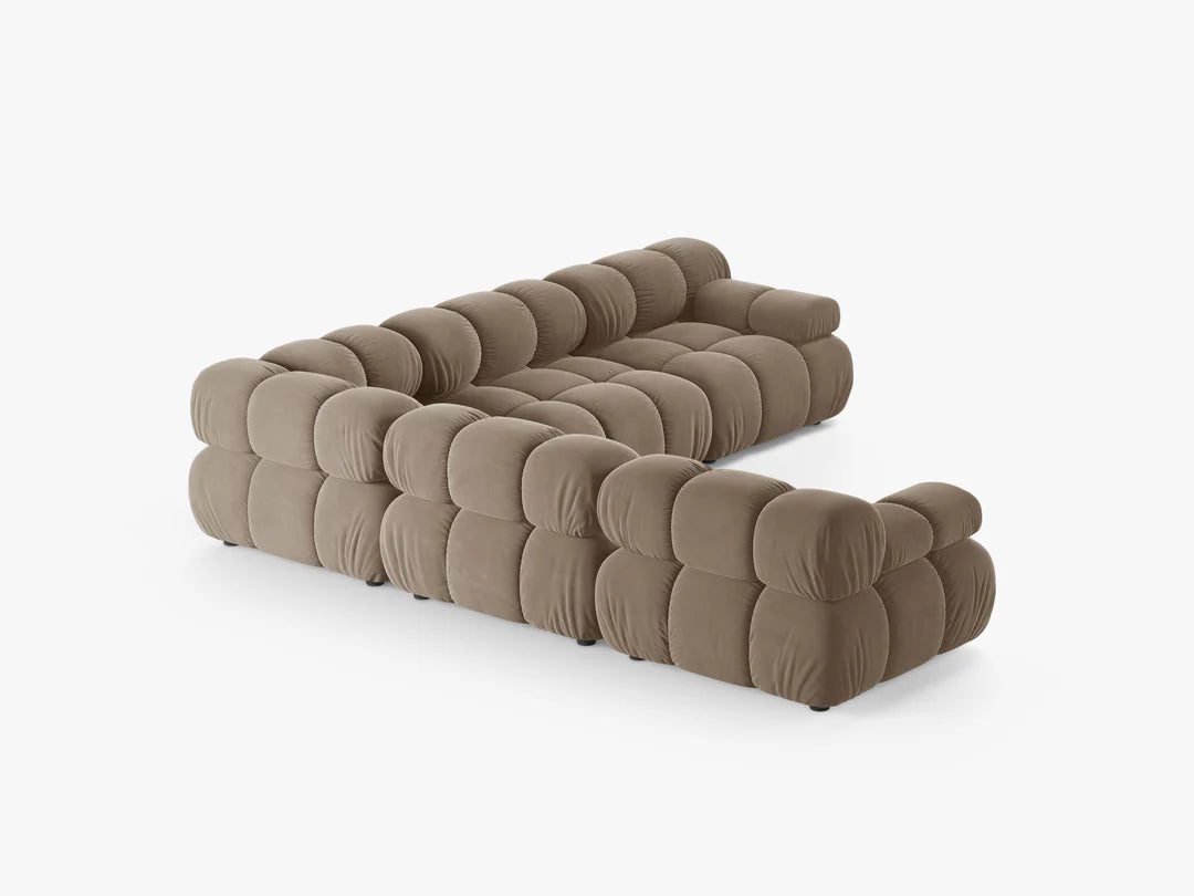 PolsterOase Selene Ecksofa (beidseitig) in Samt, 282 cm Breite - Modulsofa -3 #Variant_Braun