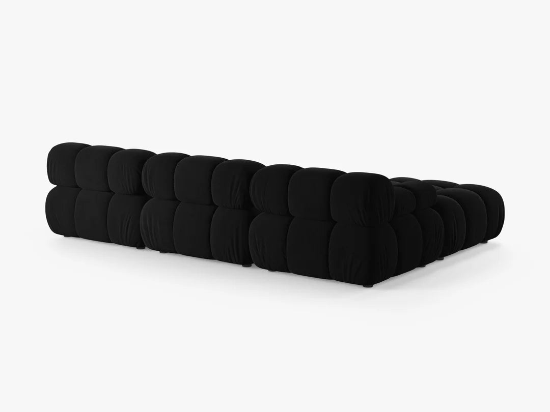 PolsterOase Selene Ecksofa (links) in Samt, 282 cm Breite - Modulsofa -3 #Variant_Schwarz