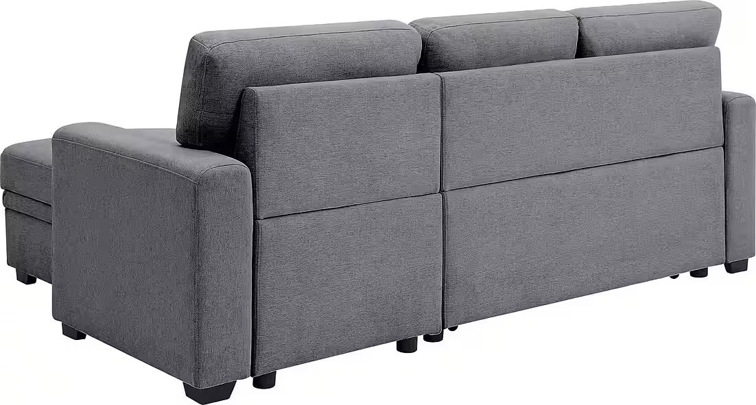 PolsterOase Sofa Ecksofa in Struktur, 199 cm Breite -5 #Variant_Grau-Rechts