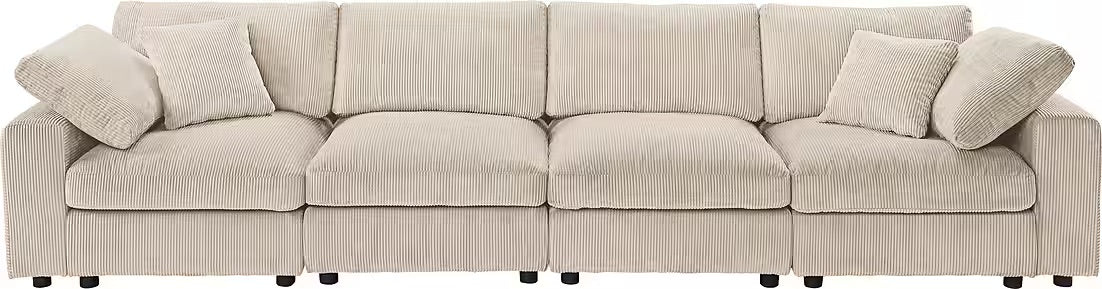 PolsterOase Sofa Modulsofa in Cord, 352 cm Breite -6