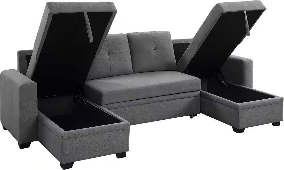 PolsterOase Sofa Wohnlandschaft in Struktur, 282 cm Breite -7