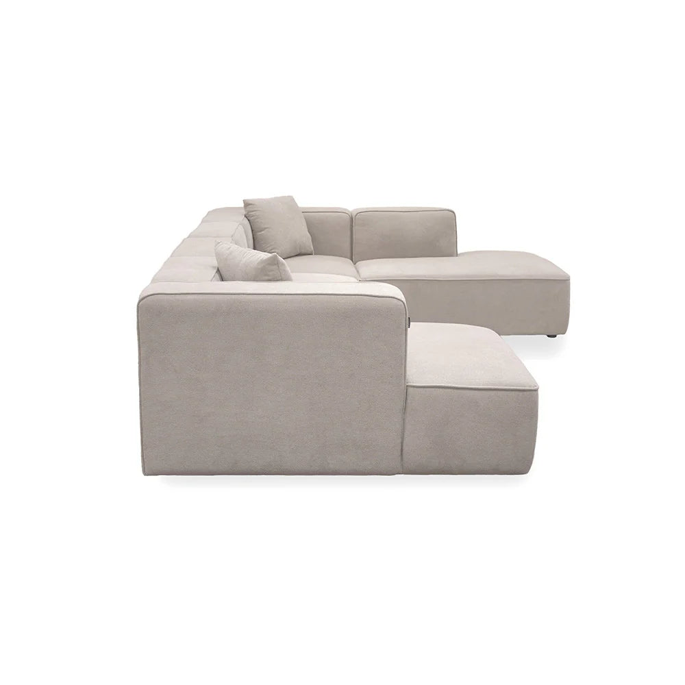 Benne U-Modulsofa Rechts in Beige, 326 cm Breite | PolsterOase