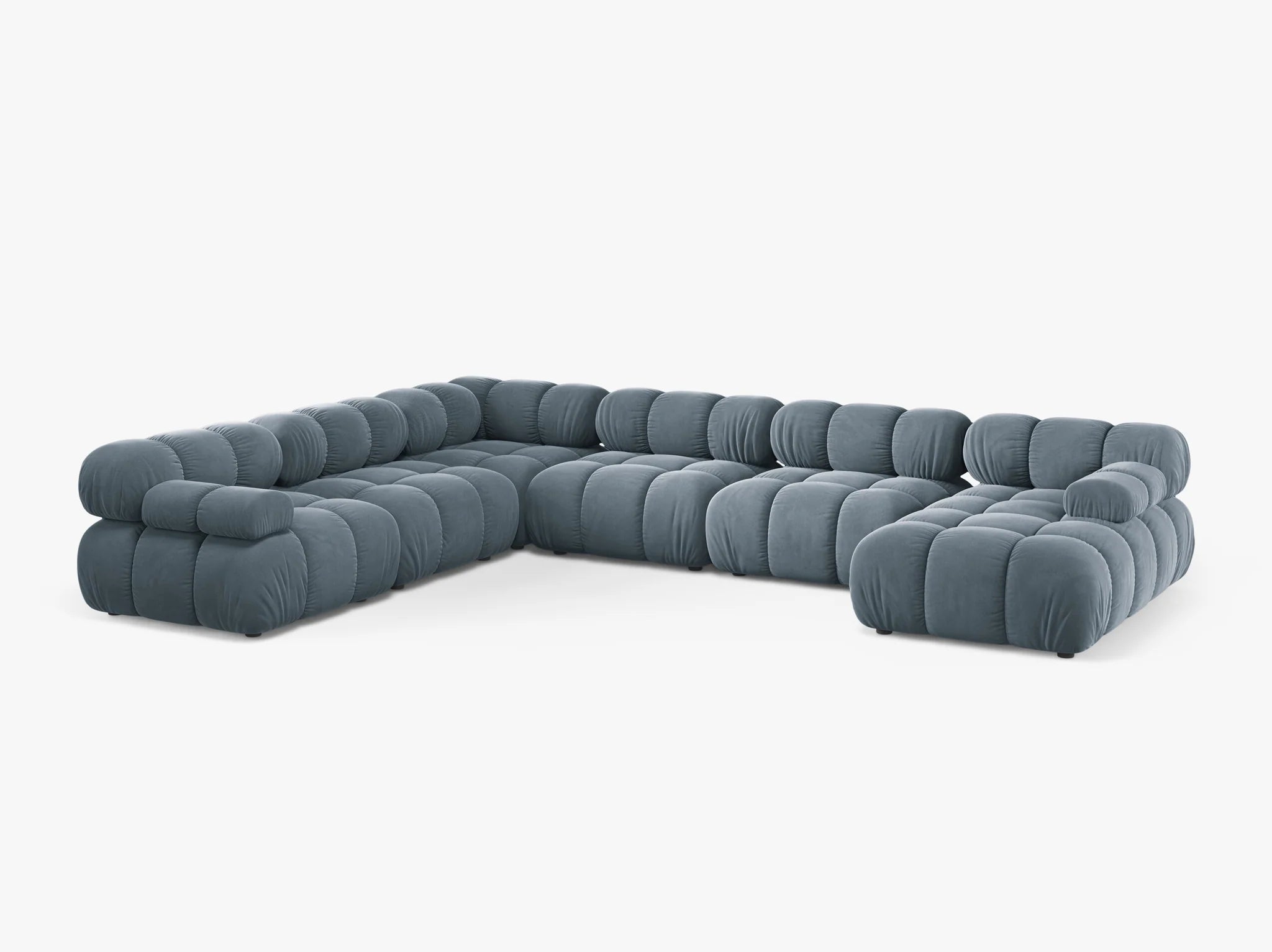 Selene Sofa Wohnlandschaft (links) in Samt, 376 cm Breite - Modulsofa
