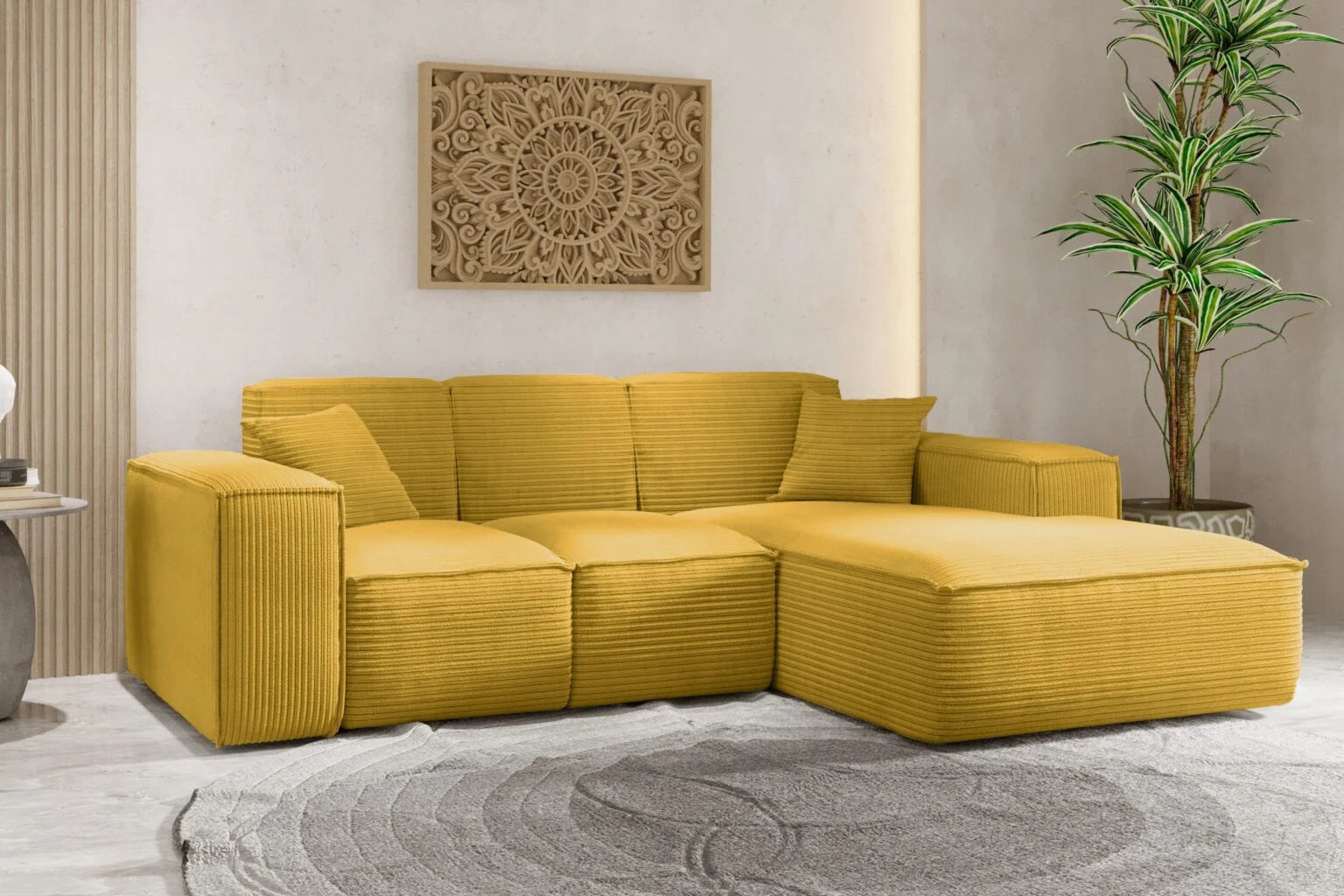 Sofa Ecksofa in Cord #Variant_Gelb-Rechts