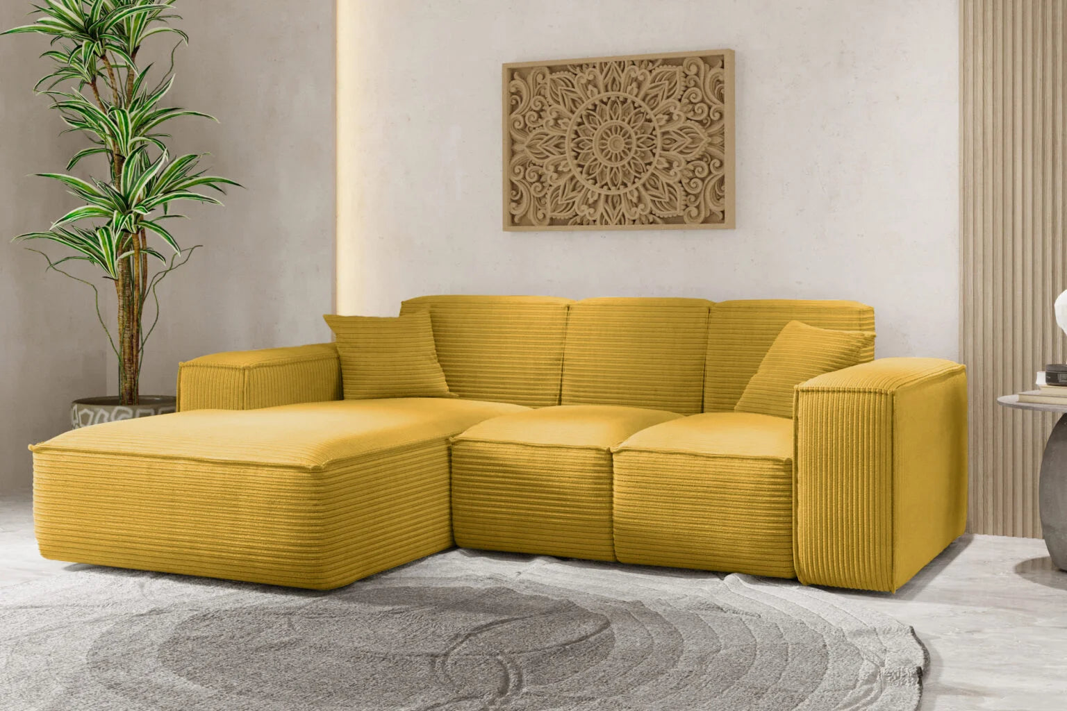 Sofa Ecksofa in Cord #Variant_Gelb-Links