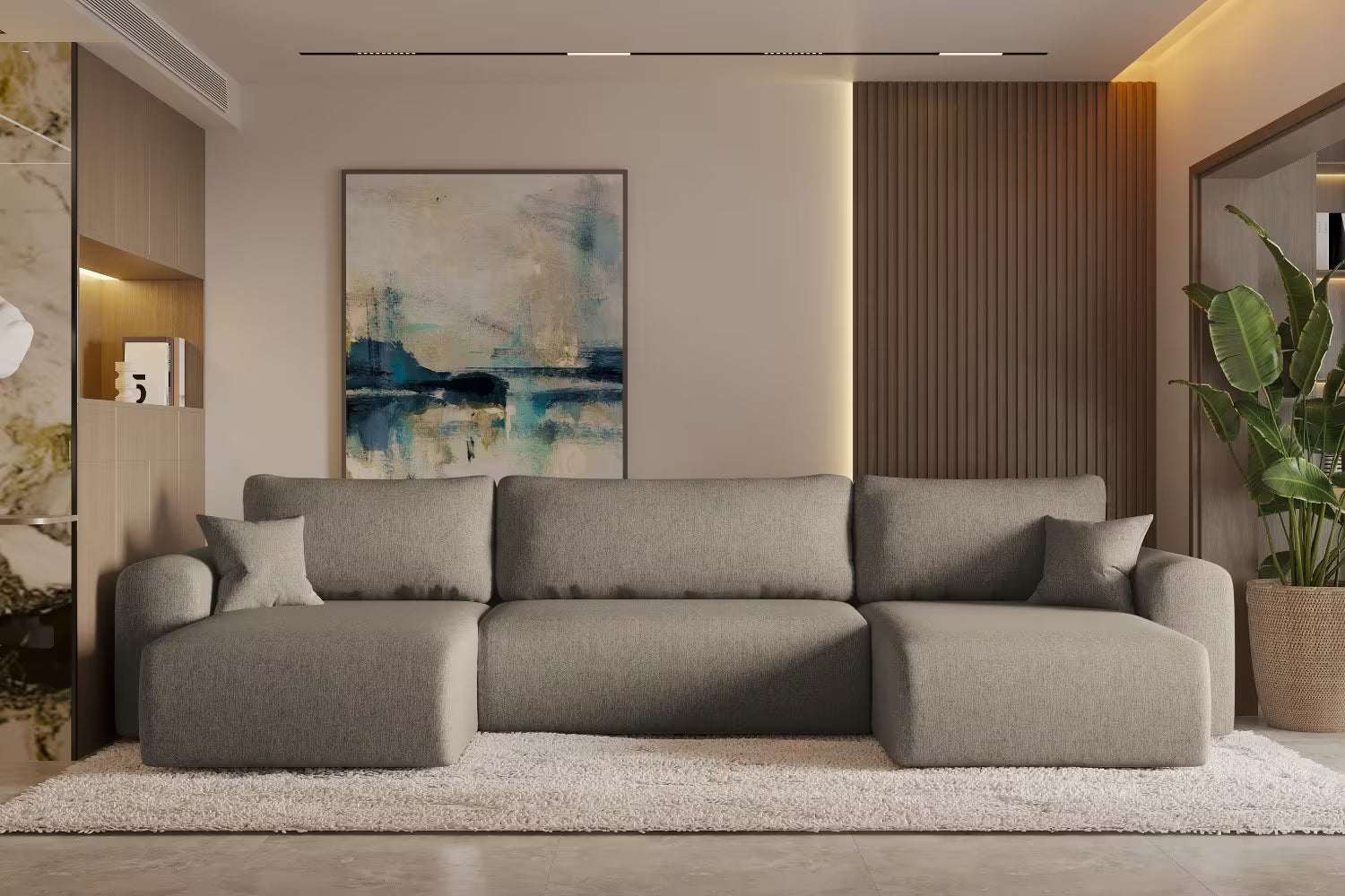 Sofa Wohnlandschaft Capri #Variant_Braun