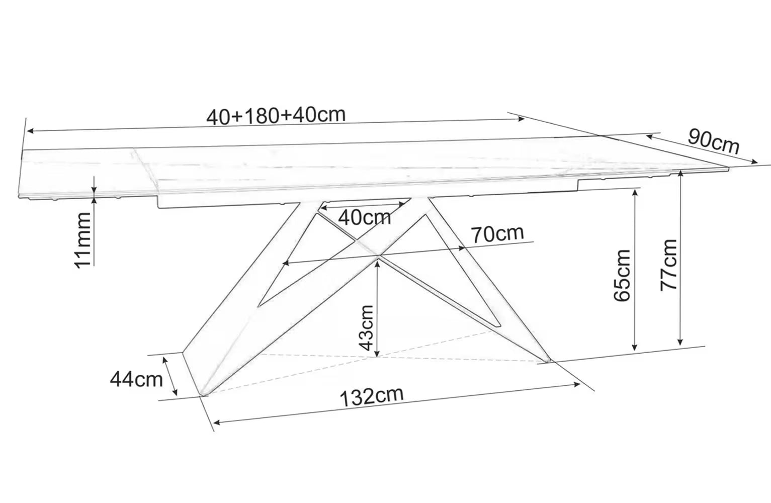 VEVANO Esstisch 160–240 cm – Design Keramiktisch ausziehbar (Rostfarben / Schwarz Matt)