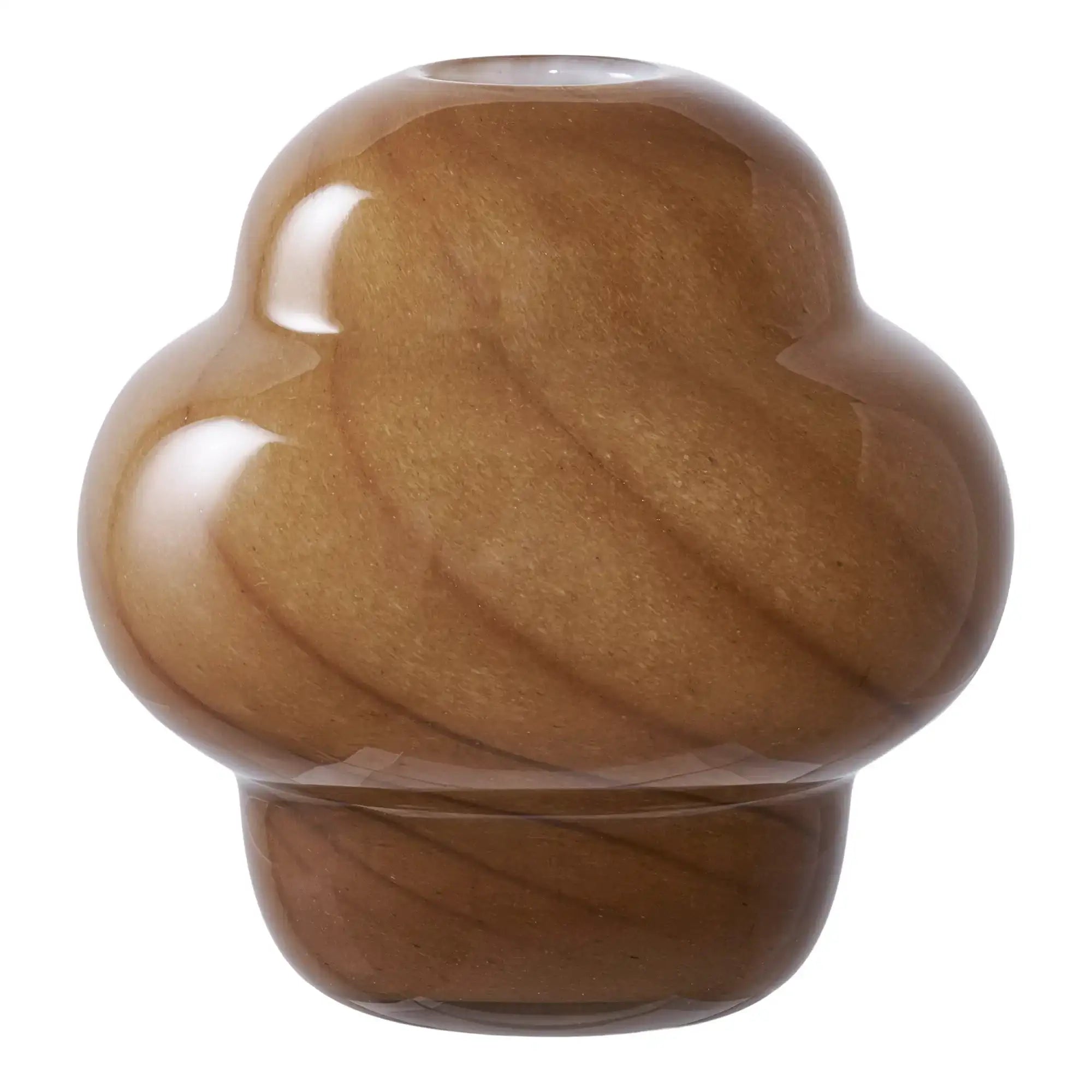 Vase aus Glas in Braun Ø16,5 cm – Skandinavische Deko 17 cm Höhe