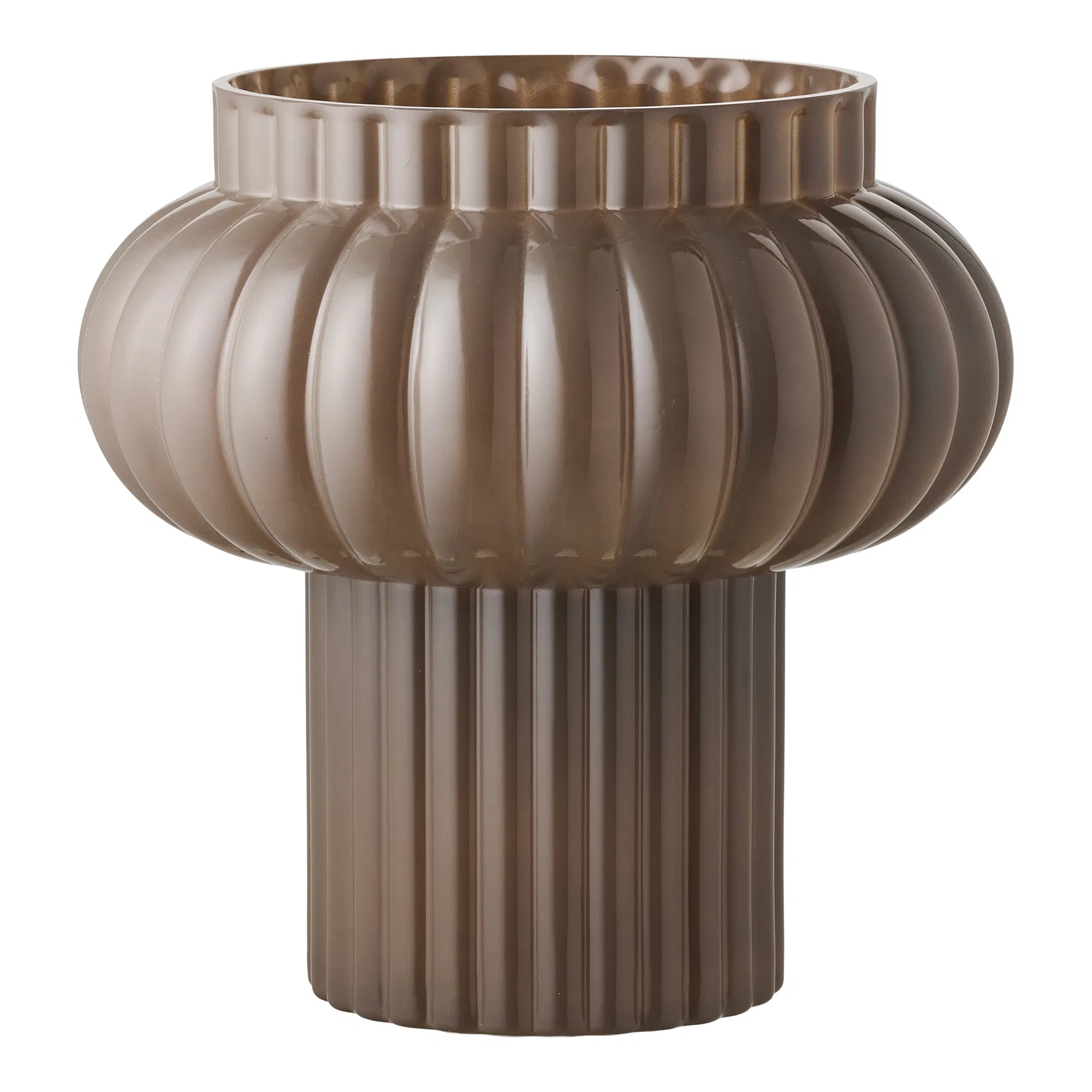 Vase aus Glas in Braun Ø27 cm – Skandinavische Deko 27 cm Höhe