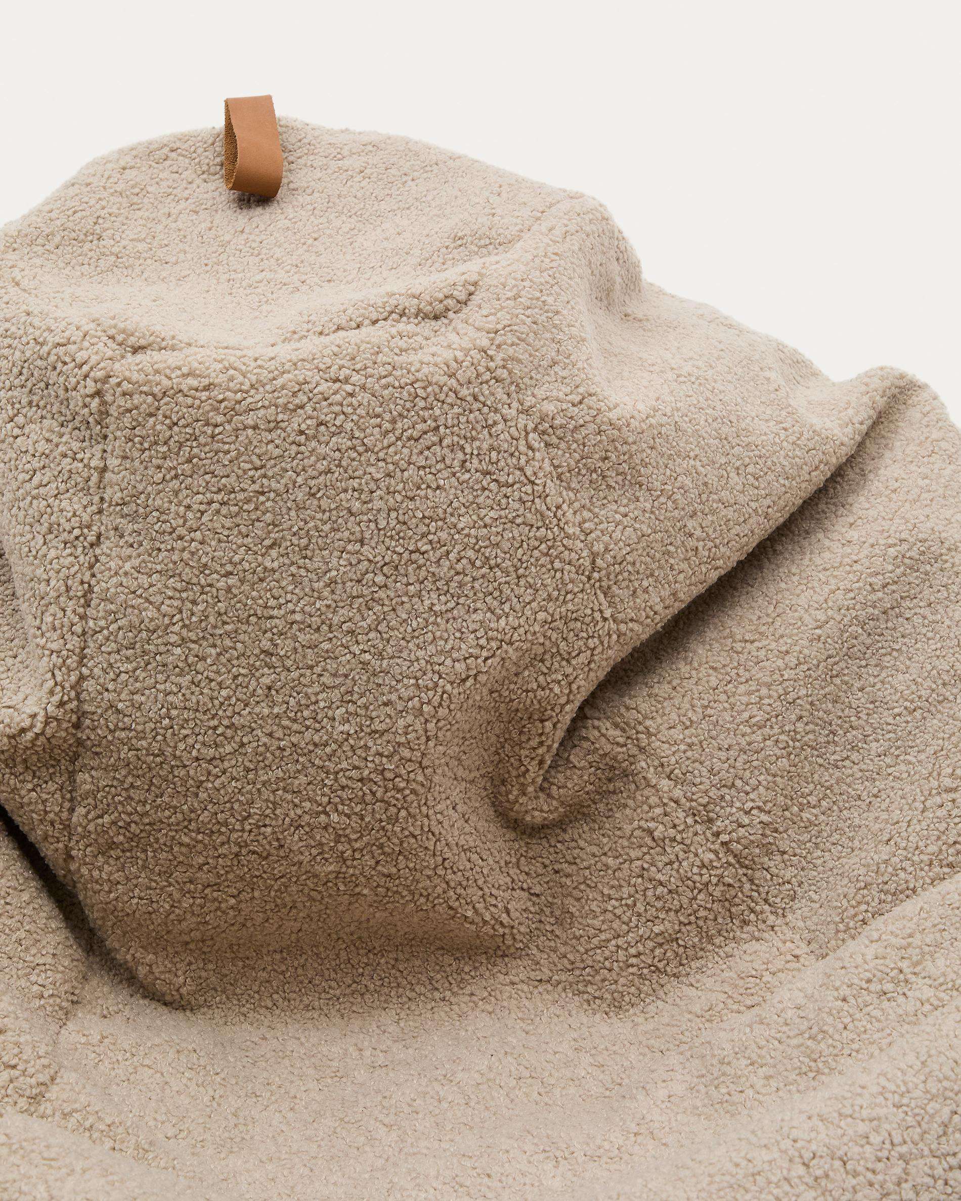Vicka Sitzsack Ø70 cm – Bouclé Design Sitzsack in Beige mit maximalem Komfort