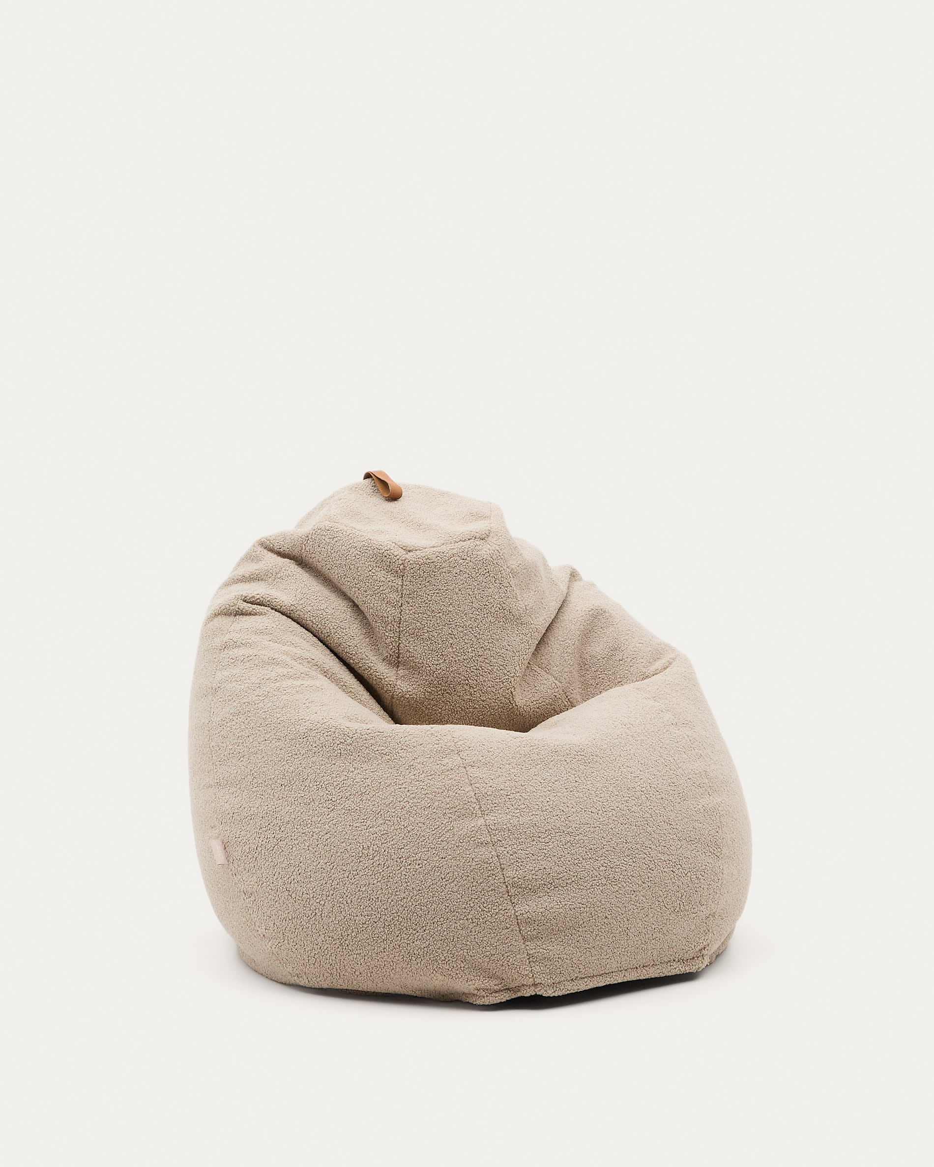 Vicka Sitzsack Ø70 cm – Bouclé Design Sitzsack in Beige mit maximalem Komfort
