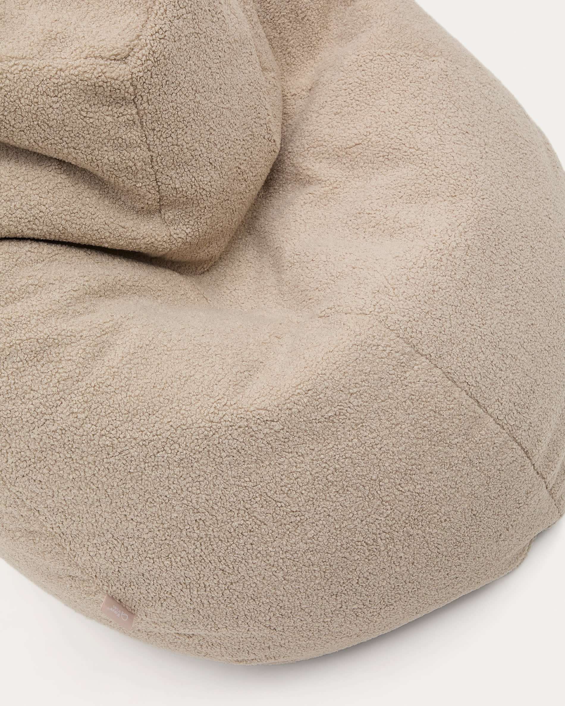 Vicka Sitzsack Ø70 cm – Bouclé Design Sitzsack in Beige mit maximalem Komfort