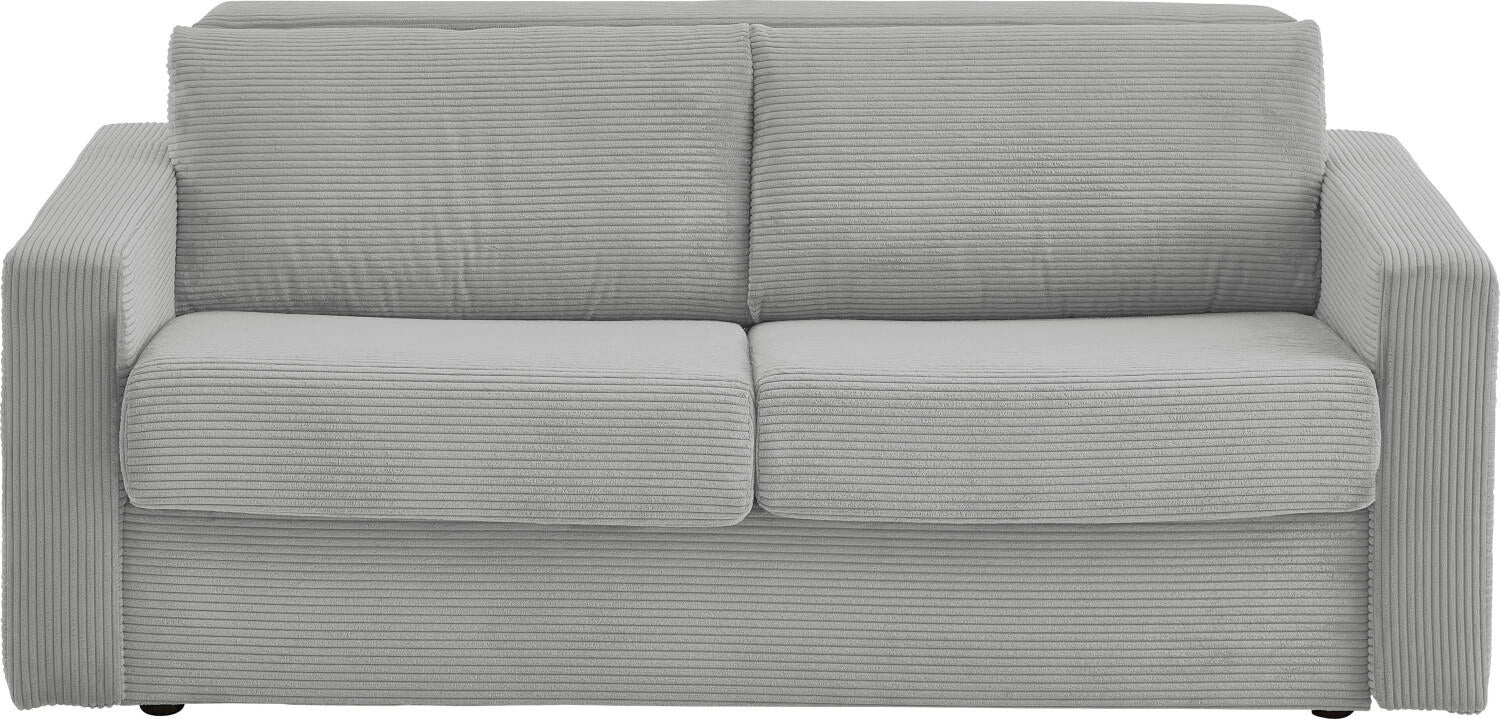 Schlafsofa in Cord Grau, 196 cm Breite