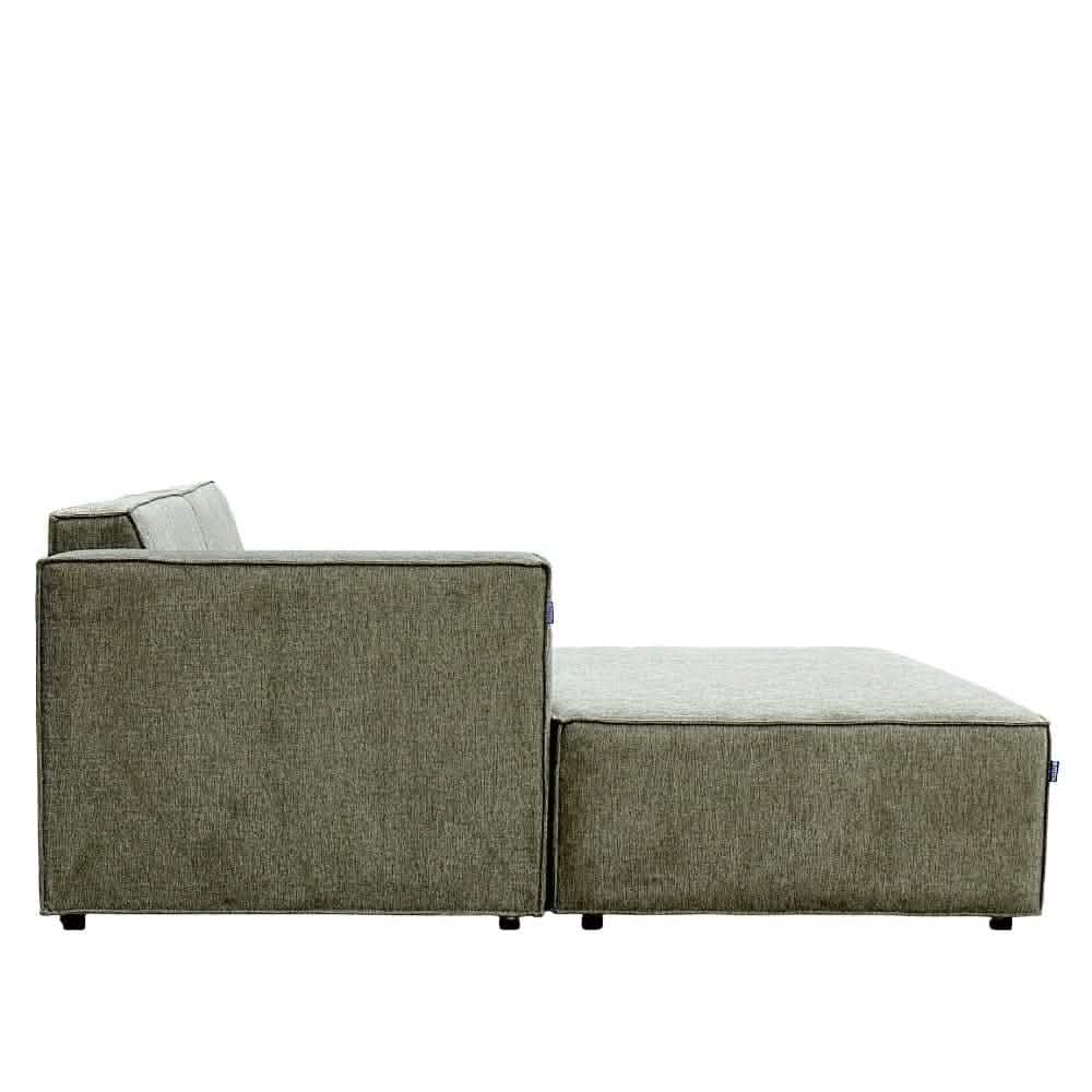 Balu in Strukturstoff Beige + Hocker, 230 cm Breite | PolsterOase