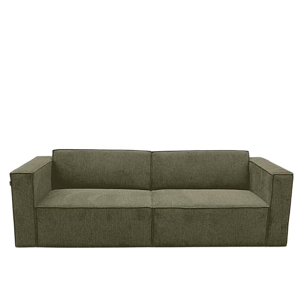 Balu in Strukturstoff Beige + Hocker, 230 cm Breite | PolsterOase