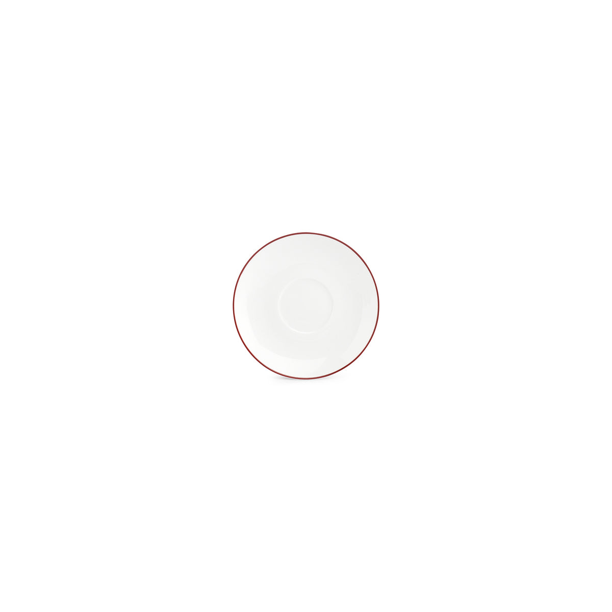 bonbistro Untertasse 14,5 cm burgunderfarbener Rand Basic White – 6er-Set – Produktansicht 1